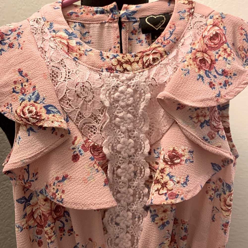 SOLD ON VINTED ❤️Hearts • Pink Dress Girls Sz 8